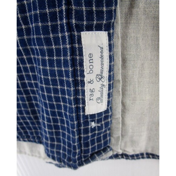 Rag & Bone Shirt Large Flannel Button Up Check Slim Fit Pocket Preppy - Picture 4 of 11